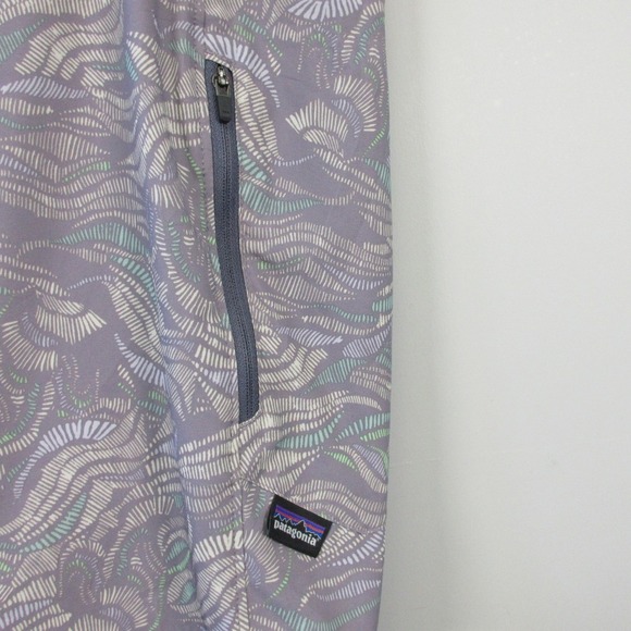 Patagonia Tyrolean Bike Shorts Women 0 Gray Patterned Zip Pockets Cycling 112 - Picture 12 of 13